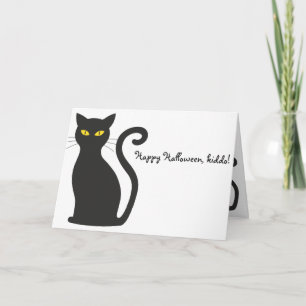 Tarjeta Gato negro: ¡Feliz Halloween, chico!