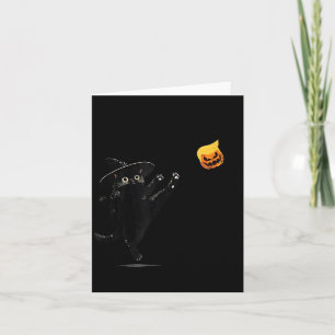 Tarjeta Gato Negro Gato de Halloween Bruja Doodle