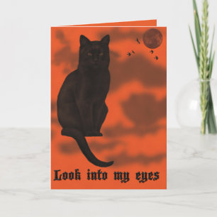 Tarjeta Gato negro Halloween