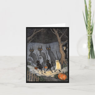 Tarjeta Gato Negro Halloween Hombres Mujeres