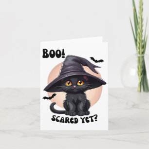 Tarjeta Gato negro Halloween lindo sabor negro gatito negr