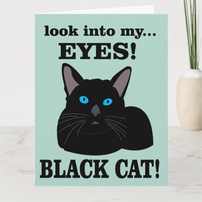 Tarjeta Gato negro Kitty Nacimiento Gato negro (Anverso)