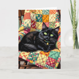 Tarjeta Gato negro lindo | Pensar en ti