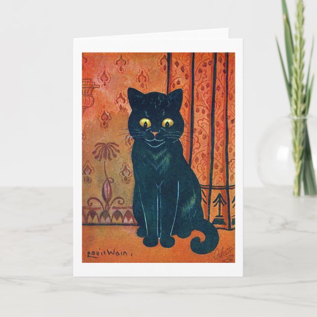 Tarjeta Gato negro, Louis Wain (Anverso)