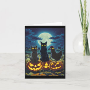 Tarjeta Gato Negro Perro Pollo Halloween Calabaza Espeluzn