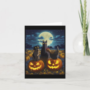 Tarjeta Gato Negro Perro Pollo Halloween Calabaza Espeluzn