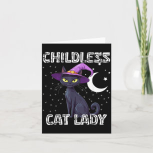 Tarjeta Gato Negro Sombrero de Bruja Espeluznante Señora G