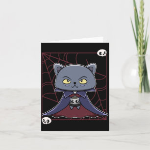 Tarjeta Gato Negro Vampiro Drácula y Artículo de Monstruo