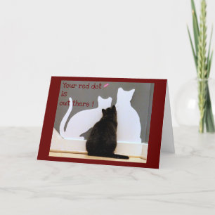Tarjeta Gato negro y punto rojo