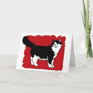 Tarjeta Gato Notecard del "smoking"