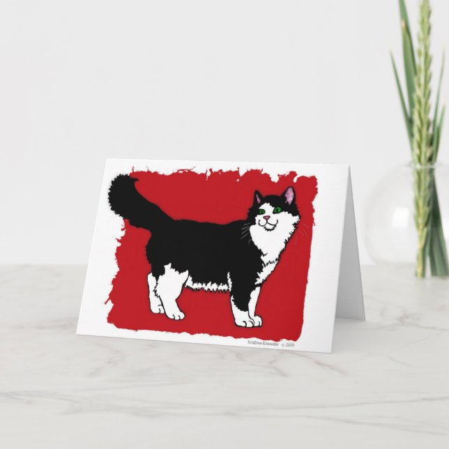 Tarjeta Gato Notecard del "smoking" (Anverso)