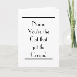 Tarjeta Gato Obtuvo Crema Felicitaciones Art Deco Divertid