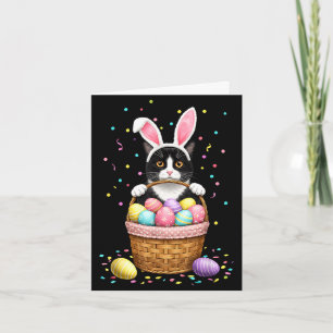 Tarjeta Gato orejas de conejito huevos meowy amante del co