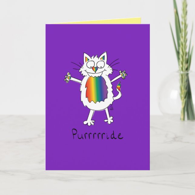 Tarjeta Gato Orgullo Gay LGBTQ (Anverso)