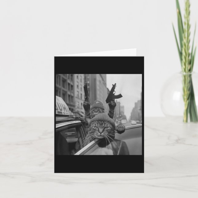 Tarjeta Gato pandillero divertido, meme de gatos amantes d (Anverso)