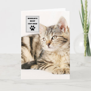 Tarjeta Gato papá del mundo personalizado con foto persona