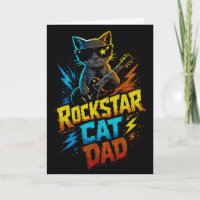 Gato Papá Rockstar Amante de la Guitarra