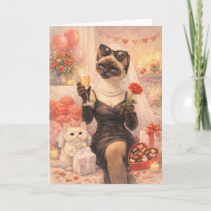 Tarjeta Gato para el día de San Valentín