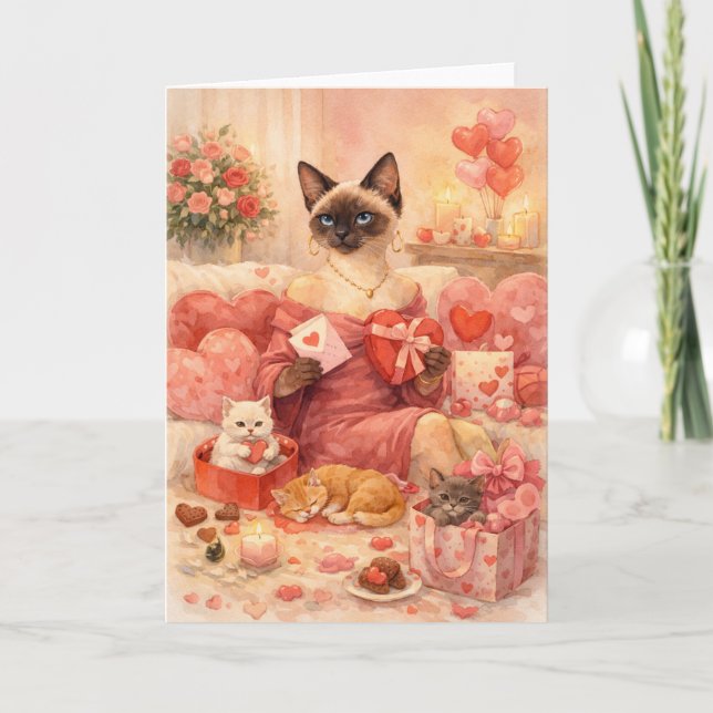 Tarjeta Gato para el Día de San Valentín  (Anverso)