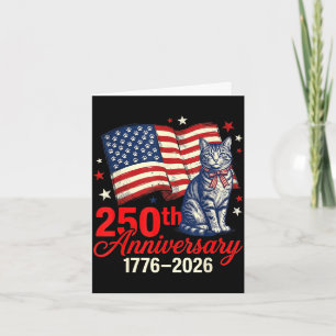 Tarjeta gato patriótico 250 aniversario de EE. UU. 1776-20