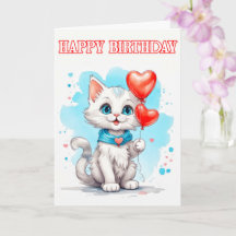 Gato Pequeño Juguetón Feliz Cumpleaños