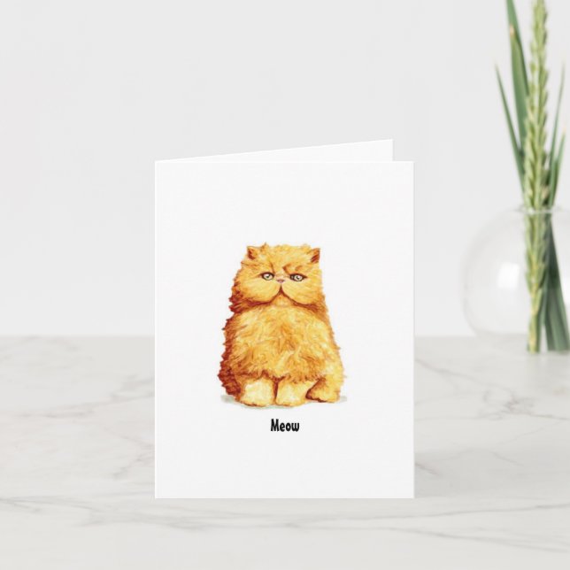 Tarjeta Gato persa Naranja lindo (Anverso)