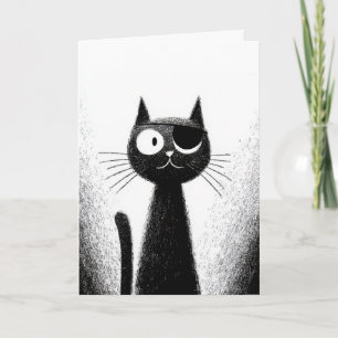 Tarjeta Gato Pirata – Monos Artísticos y Minimalistas de G