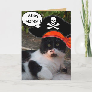 TARJETA GATO PIRATA Y MAPAS DEL TESORO DE PIRATAS ANTIGUOS