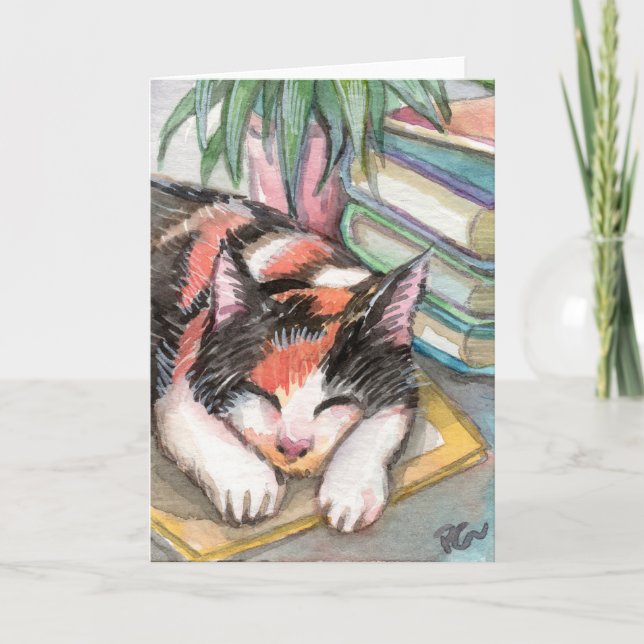 Tarjeta Gato por los libros (Anverso)