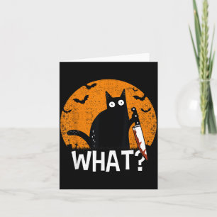 Tarjeta Gato Qué_ Divertido Gato Negro Gato Asesino Con Cu