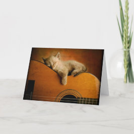 Tarjeta Gato que duerme en la guitarra