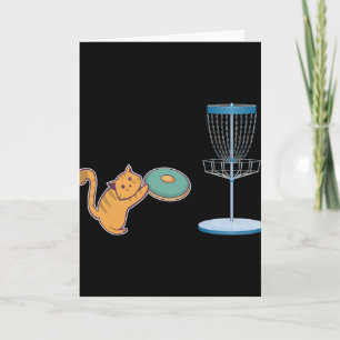 Tarjeta Gato que juega golf de disco - Gato de golf de dis