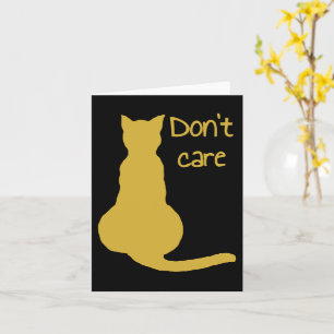 Tarjeta Gato que no se importa cita dibujo animado vector 