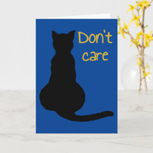 Tarjeta Gato que no se importa cita dibujo animado vector 