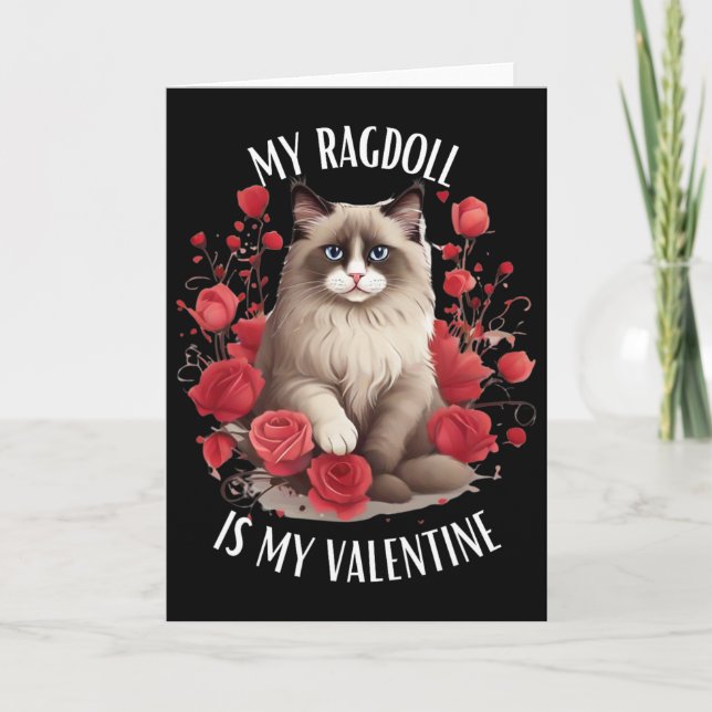 Tarjeta Gato Ragdoll es mi San Valentín  (Anverso)