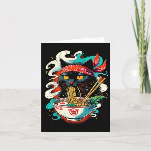 Tarjeta Gato Ramen Fideos Anime Japonés Kawaii Gato 