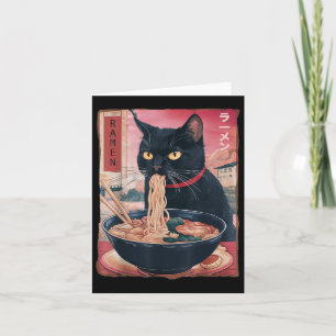 Tarjeta Gato Ramen Noodle Japonés Anime Kawaii Regalos Hom