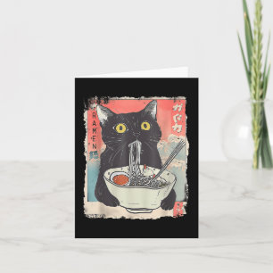 Tarjeta Gato Ramen Noodle japonés Anime Manga Ramen Kawaii