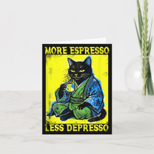 Tarjeta Gato Retro Divertido Café Más Espresso Menos