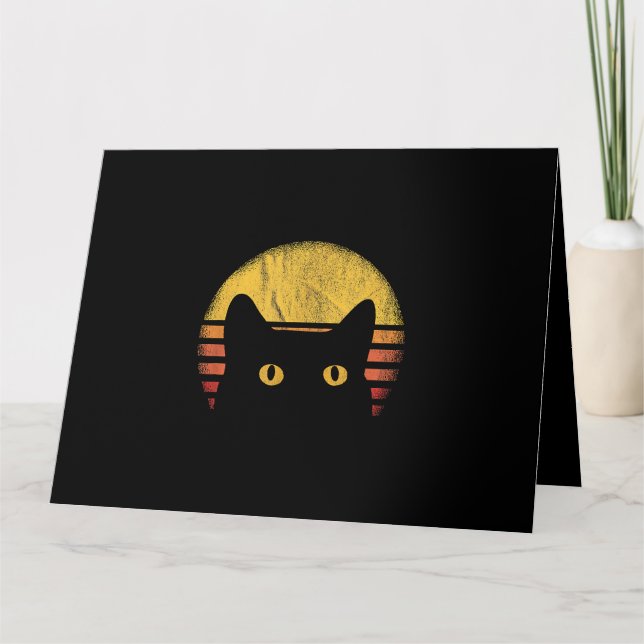 Tarjeta Gato Retro Vintage (Anverso)