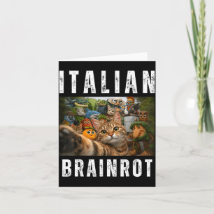 Tarjeta Gato selfie con divertido meme de brainrot italian