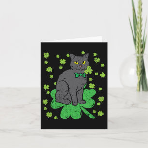 Tarjeta Gato Shamrock St Patricks Día 4 Hombres Tramposo D