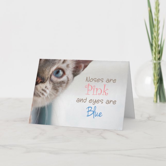 Tarjeta Gato siamés con el día de madre rosado de la nariz (Anverso)