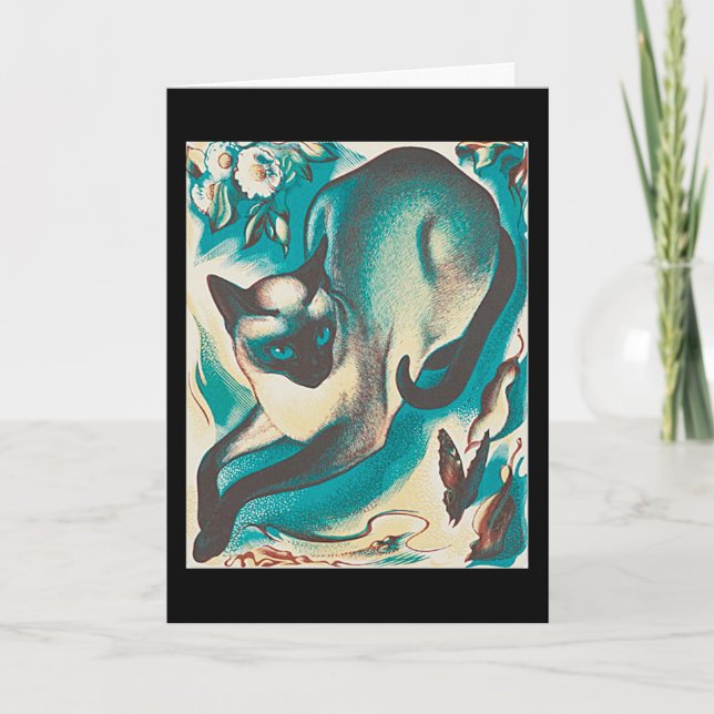 Tarjeta Gato siamés, de Agnes Parker, (Anverso)