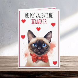 Tarjeta Gato siamés de Valentine Purrfect