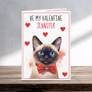 Tarjeta Gato siamés de Valentine Purrfect
