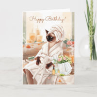 Gato siamés en cumpleaños de spa