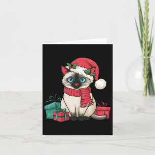 Tarjeta Gato siamés Navidad navideño en Navidad en Santa S