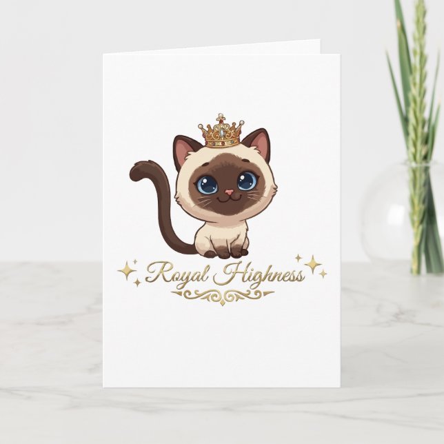 Tarjeta Gato siamés real lindo (Anverso)