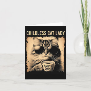 Tarjeta Gato sin hijos Lady Vintage Café Cat Kamala Harri